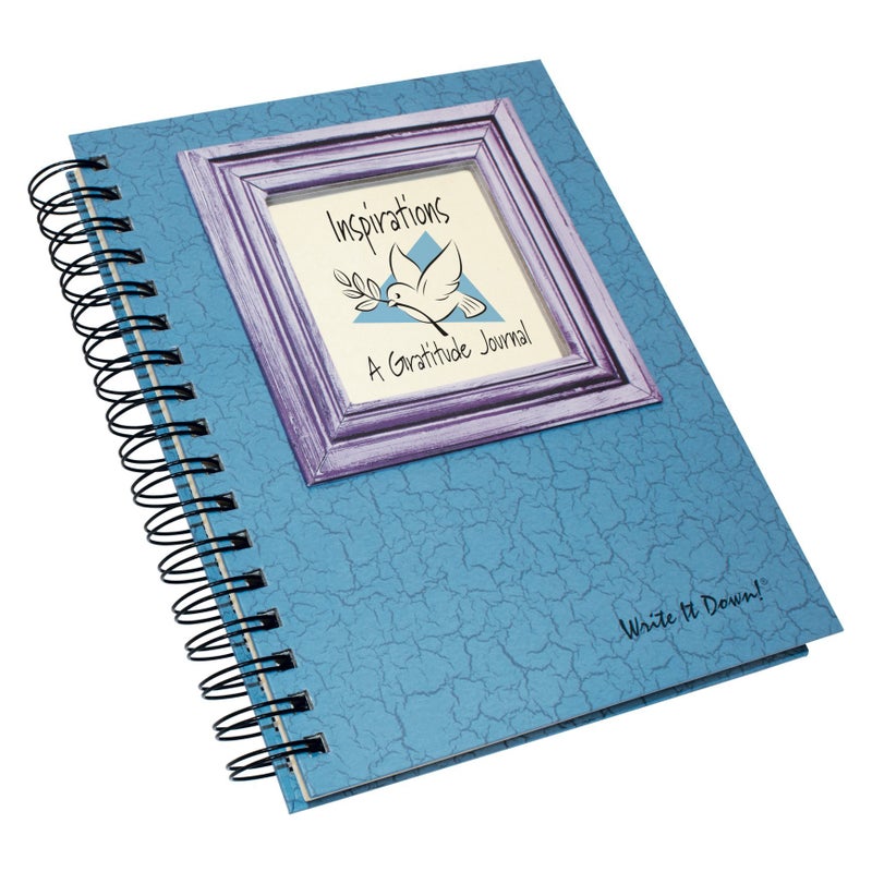 Write it Down series by Journals Unlimited, Guided Journal, Inspirations, A Gratitude Journal, Full-size 7.5"x 9", Blue Hard Cover, Made in USA - Image 3